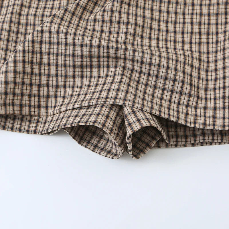 Barboteuse Short À Carreaux
