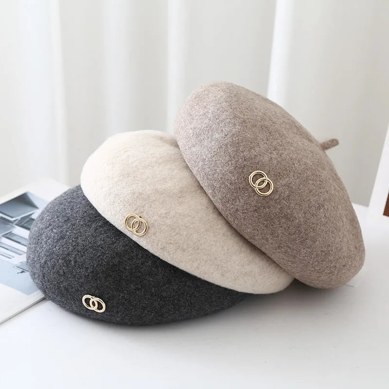 Béret Laine Mélangée Lettre