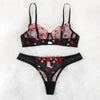 Ensemble Lingerie Sexy Broderie Lettre Nylon