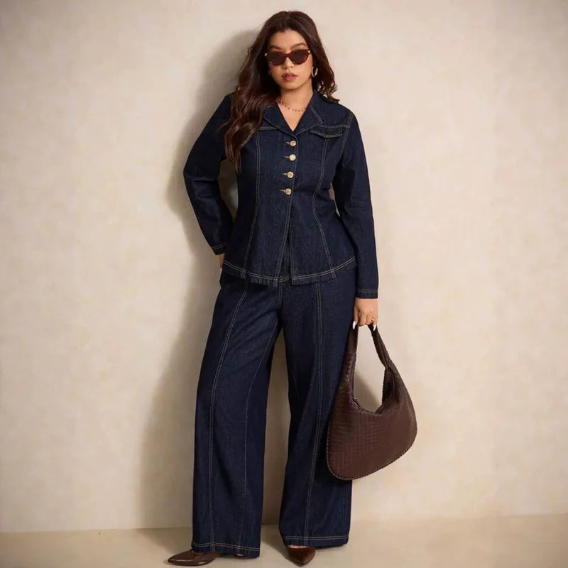 Ensemble Denim Pantalon Large