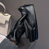 Gants Cuir Synthétique Double Polaire Perle
