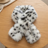 Foulard Peluche Imprimé Léopard Hiver