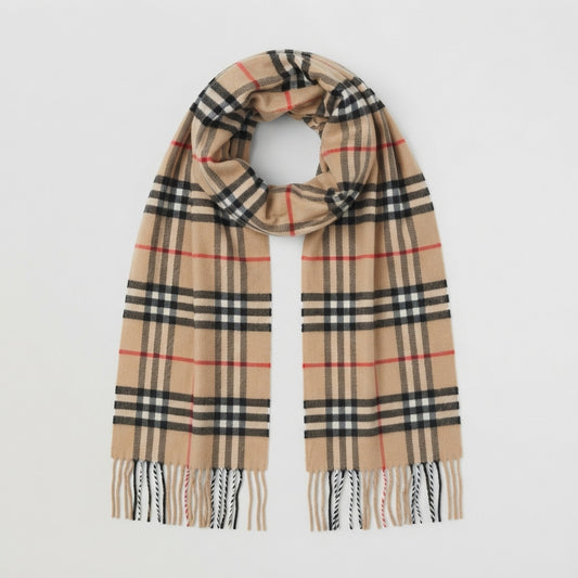Foulard Châle Plaid Camel Imitation Cachemire