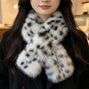 Foulard Peluche Imprimé Léopard Hiver