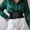 Ceinture Corset Faux Cuir Noir