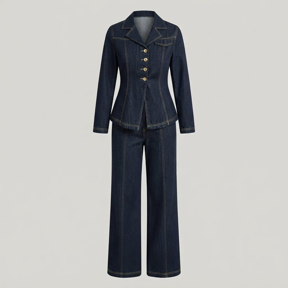 Ensemble Denim Pantalon Large
