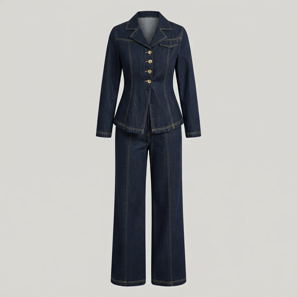 Ensemble Denim Pantalon Large