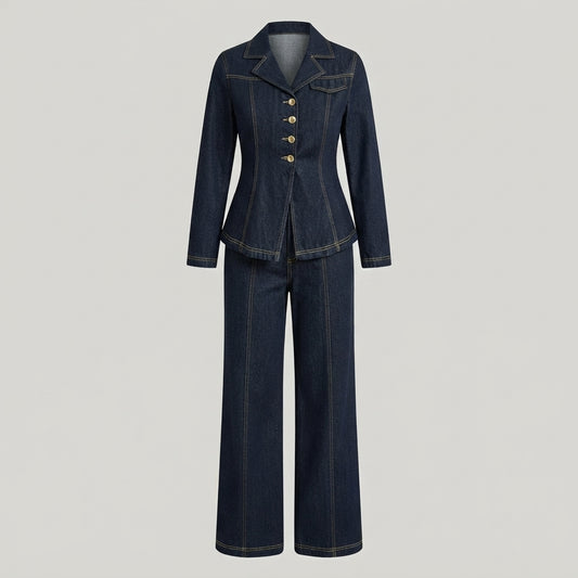 Ensemble Denim Pantalon Large