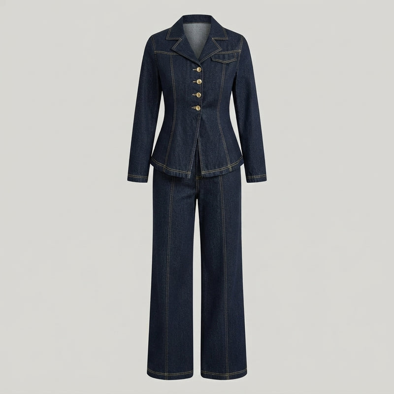 Ensemble Denim Pantalon Large