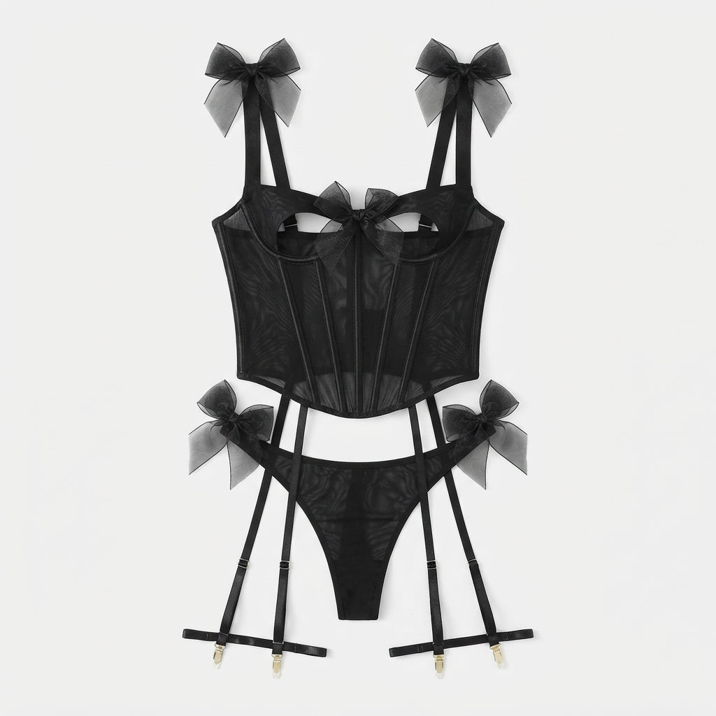 Body Lingerie Moulant Maille Noir