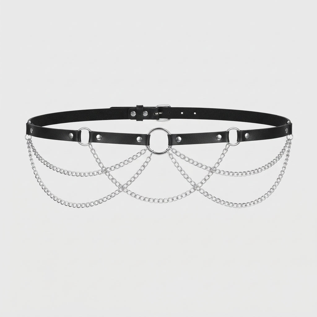 Ceinture Faux Cuir Blanc Boucle Épingle