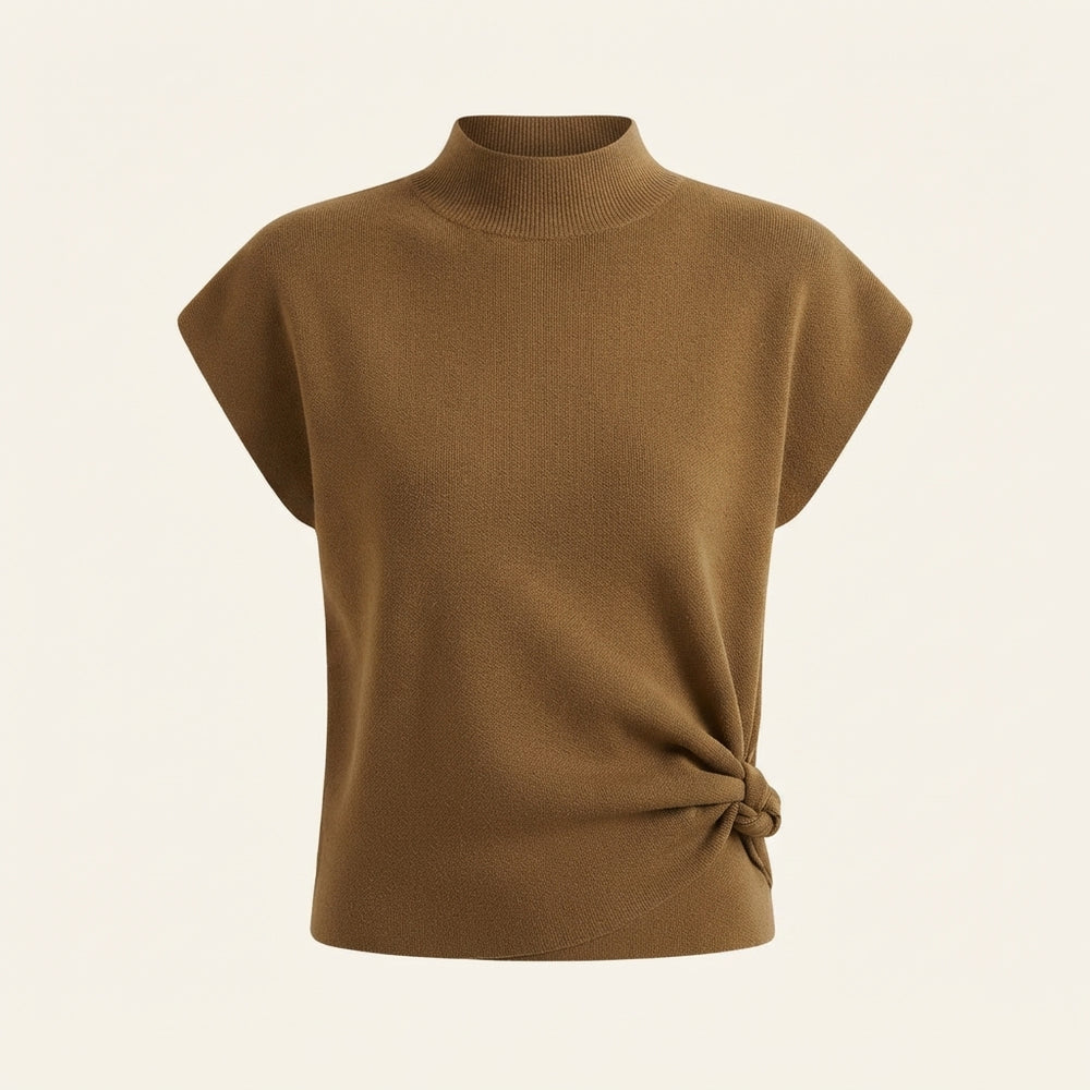 Pull Sans Manches Col Montant