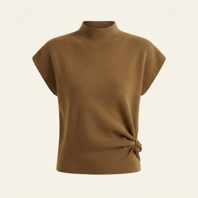 Pull Sans Manches Col Montant