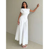 Robe Fourreau Plissée Unie